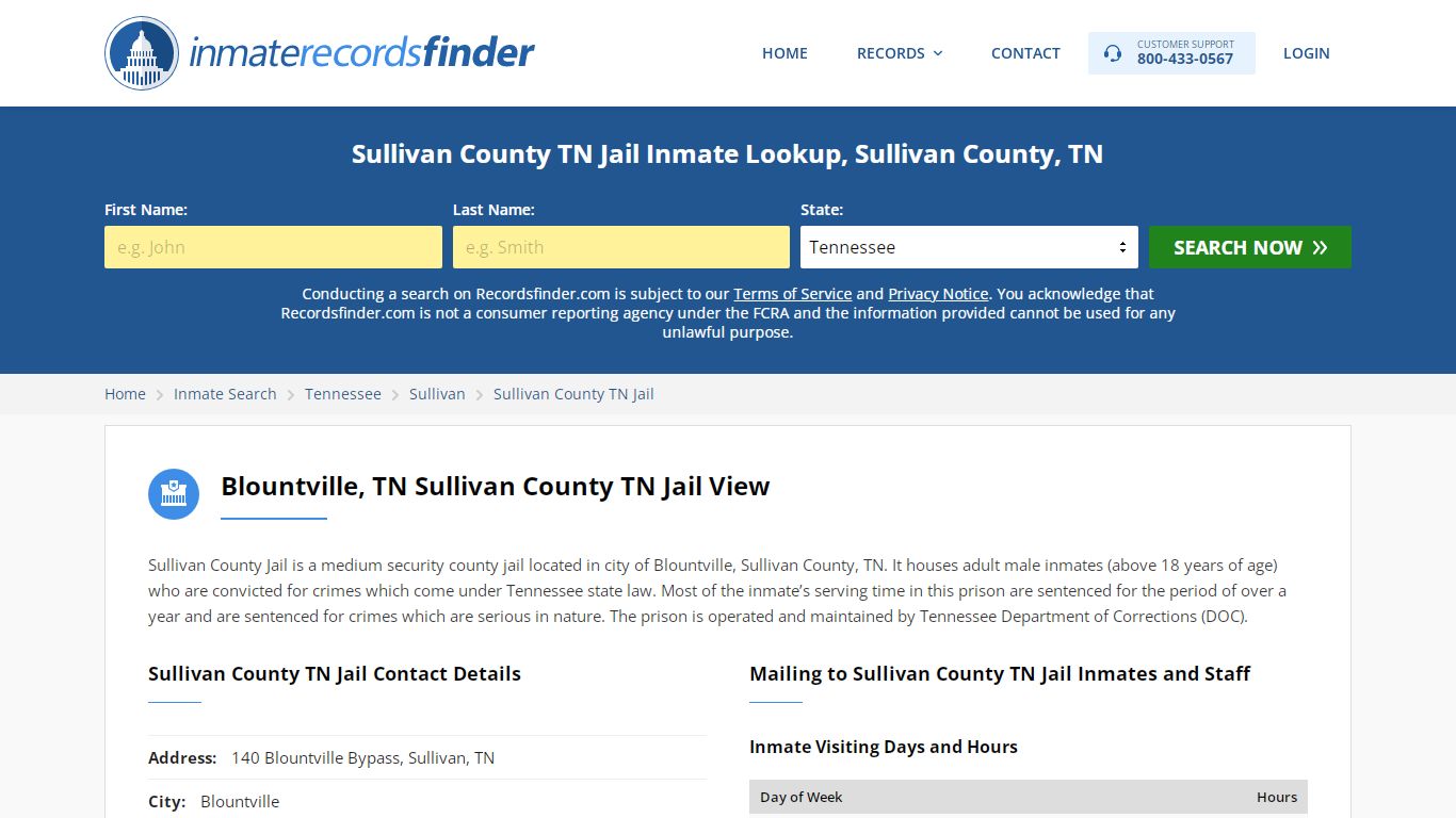 Sullivan County TN Jail Roster & Inmate Search, Sullivan ...